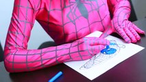 Человек-паук против розовый Человек-паук Человек-Паук Рисунок вызов забавный супергерой в реальной жизни