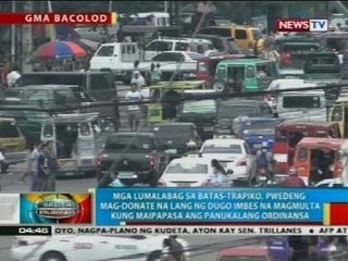 Pagdo-donate ng dugo bilang parusa para sa traffic violations, isinusulong sa Bacolod City