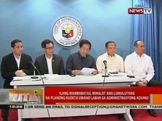 Ilang mambabatas, minaliit ang lumulutang na planong kudeta umano laban sa administrasyong Aquino