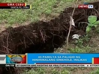 BP: 45 pamilya sa paligid ng hinihinalang sinkhole sa Sta. Fe, Cebu, inilikas