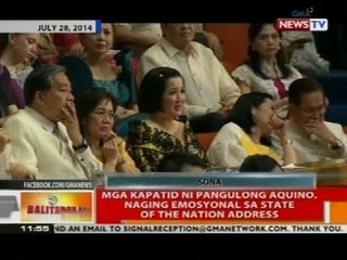BT: Mga kapatid ni Pangulong Aquino, naging emosyonal sa SONA