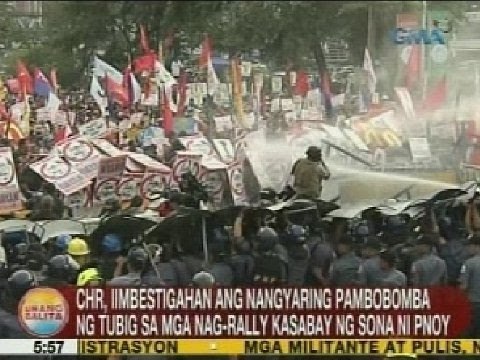 UB: CHR, iimbestigahan ang nangyaring pambobomba ng tubig sa mga nag-rally kasabay ng SONA
