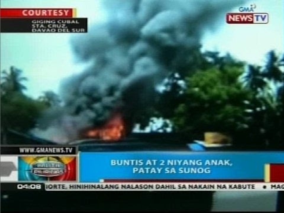 BP: Buntis at 2 niyang anak, patay sa sunog sa Sta. Cruz, Davao del Sur
