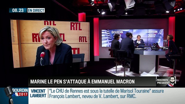 QG Bourdin 2017 : Magnien président ! : Quand Marine Le Pen compare Emmanuel Macron à Justin Bieber