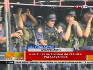 BT: 4 na pulis na binihag ng CPP-NPA, palalayain na