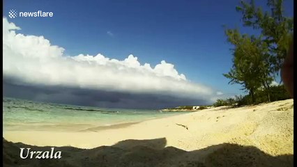 Timelapse of storm rolling over Salt Cay beach