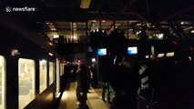 Amsterdam commuters stranded on platform during blackout