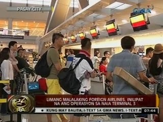 24Oras: Limang malalaking foreign airlines, inilipat na ang operasyon sa NAIA Terminal 3