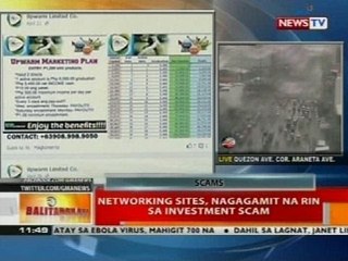 BT: Networking sites, nagagamit na rin sa investment scam