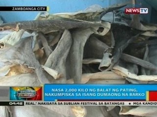Nasa 2,000 kilo ng balat ng pating, nakumpiska sa isang barko sa Zamboanga City