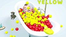 3D Baby doll bath time Play Learn colors Teach colours for kids Children Toddlers