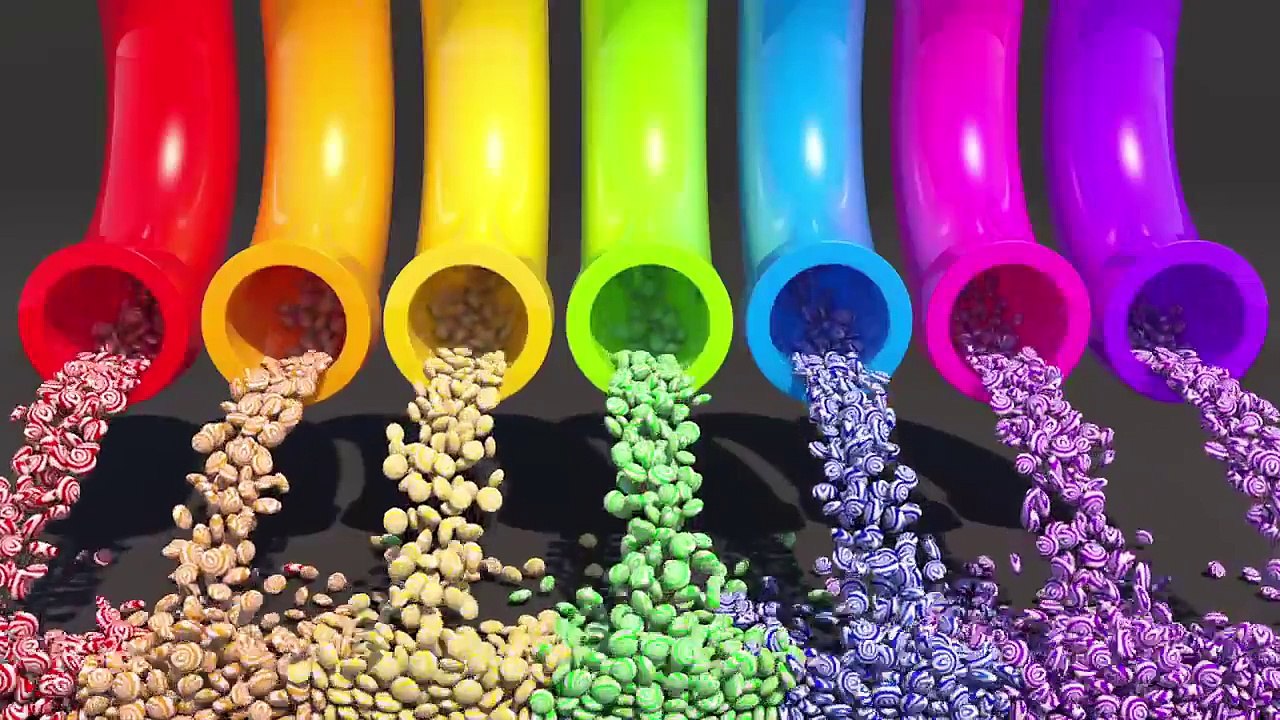 A lot of 3D Candy  Learning Colors for kids
