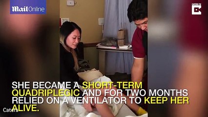 Snowboarder walks again after overcoming being quadriplegic