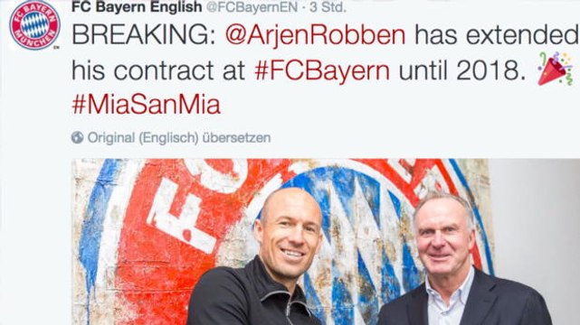 SEPAKBOLA: Bundesliga: Robben Perpanjang Kontrak Di Bayern Hingga 2018