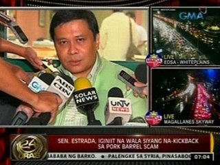 24 Oras: Mga proyektong pinondohan ng pork barrel ni Senador Estrada, peke daw