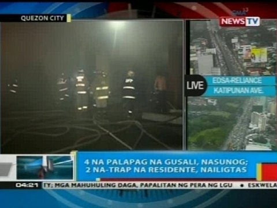 BP: 4 na palapag na gusali sa Quezon City, nasunog