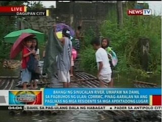 BP: Sinucalan river sa Calasiao, Pangasinan, umapaw dahil sa pag-ulan