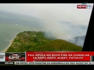 QRT: Pag-apula sa bush fire na sumiklab sa Rapu-rapu, Albay, patuloy