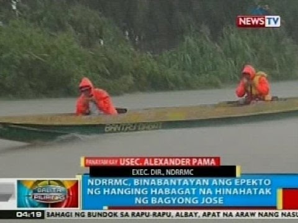 BP: Panayam kay NDRRMC Usec. Pama kaugnay ng epekto ng Habagat na hinahatak ng Bagyong Jose