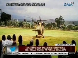 24Oras: Apat sugatan sa pagbagsak ng helicopter na hinampas daw ng malakas na hangin