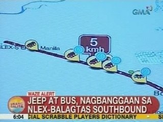UB: Jeep at bus, nagbanggaan sa NLEX-Balagtas southbound