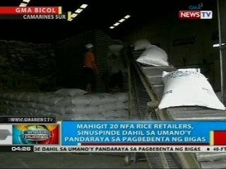 Mahigit 20 NFA rice retailers, sinuspinde dahil sa umano'y pandaraya sa pagbebenta ng bigas