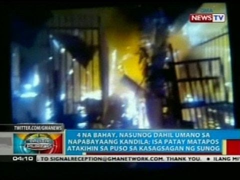 4 na bahay sa Tagum City, nasunog dahil umano sa napabayaang kandila; 1 patay dahil sa atake sa puso
