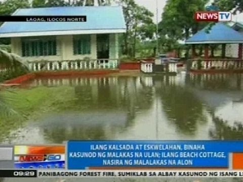 NTG: Ilang kalsada at eskwelahan sa Laoag, Ilocos Norte, binaha kasunod ng malakas na ulan
