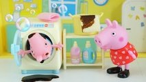 Pig George da Família Peppa Pig Preso na Máquina de Lavar! Completo em Portugues