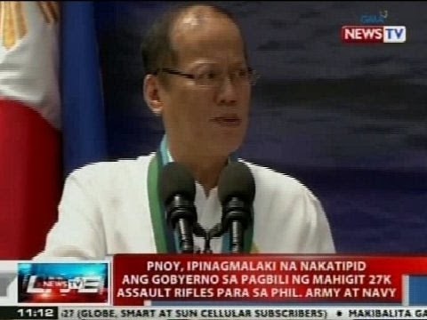 NTVL: PNoy: Nakatipid ang gobyerno sa pagbili ng mahigit 27k assault rifles