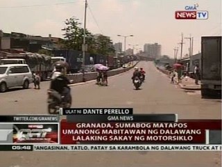 Granada, sumabog matapos umanong mabitawan ng dalawang lalaking sakay ng motorsiklo