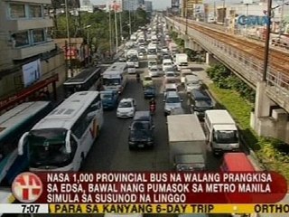 UB: Nasa 1k provincial buses na walang prangkisa sa EDSA, bawal nang pumasok sa NCR