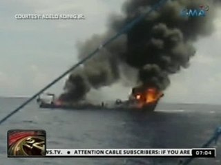 Pitong mangingisdang Tsino, nasagip mula sa nasunog na bangkang pangisda sa Tawi-Tawi