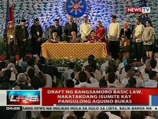 NTVL: Draft ng Bangsamoro basic law, nakatakdang isumite kay PNoy bukas