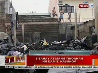 BT: 5 bahay at 1 tindahan ng damit, nasunog