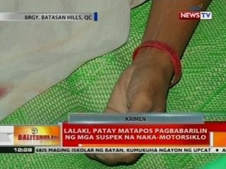 BT: Lalaki, patay matapos pagbabarilin ng mga suspek na naka-motorsiklo