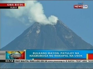 Bulkang Mayon, patuloy na nagbubuga ng makapal na usok