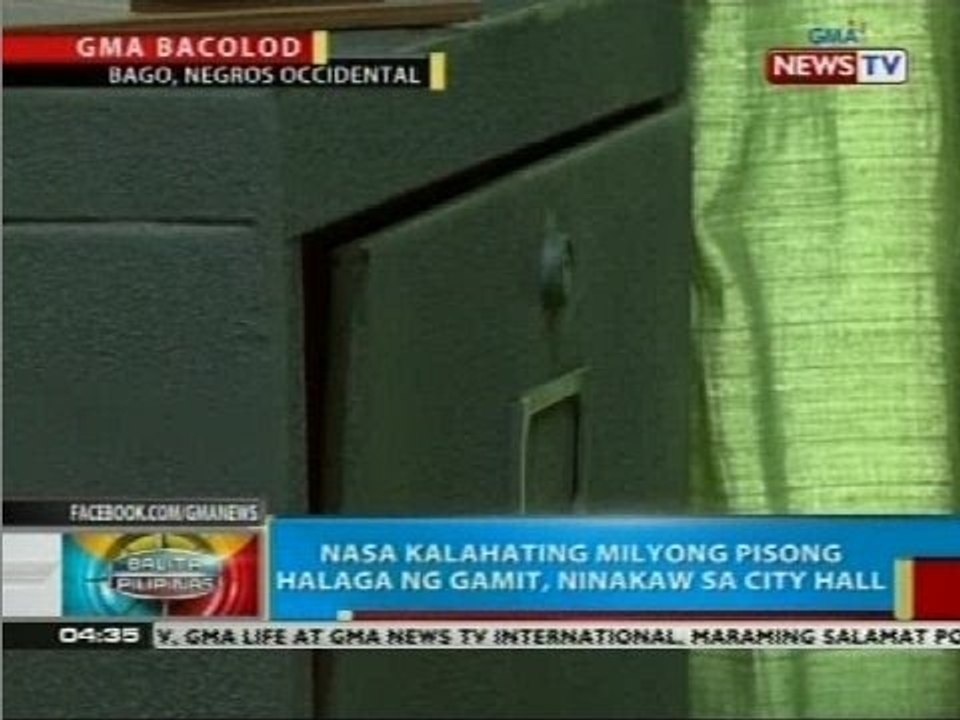 Nasa P500,000 halaga ng gamit, ninakaw sa Bago City Hall