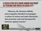 24 Oras: Ramon Bautista, idineklarang persona non grata ng Davao City Council