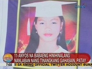 UB: 11-anyos na babaeng hinihinalang nanlaban nang tinangkang gahasain, patay sa Pampanga
