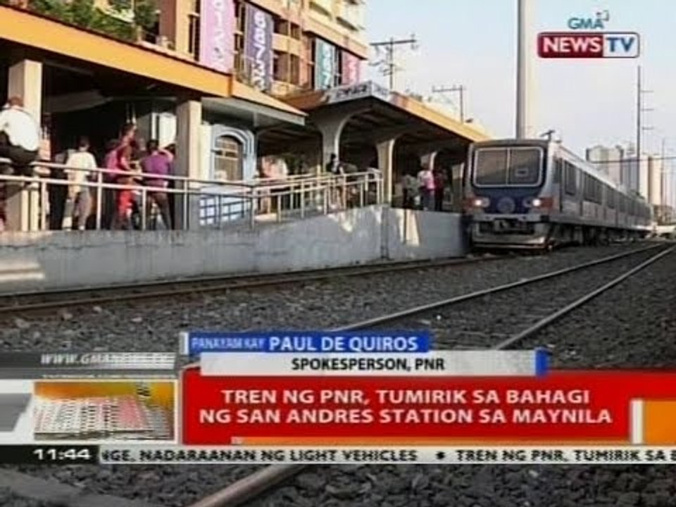 BT: Tren ng PNR, tumirik sa bahagi ng San Andres Station sa Maynila
