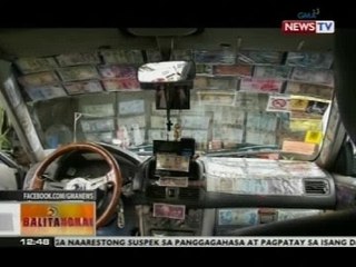 Taxi, animo'y money museum dahil sa dami ng pera at baryang idinikit sa loob nito