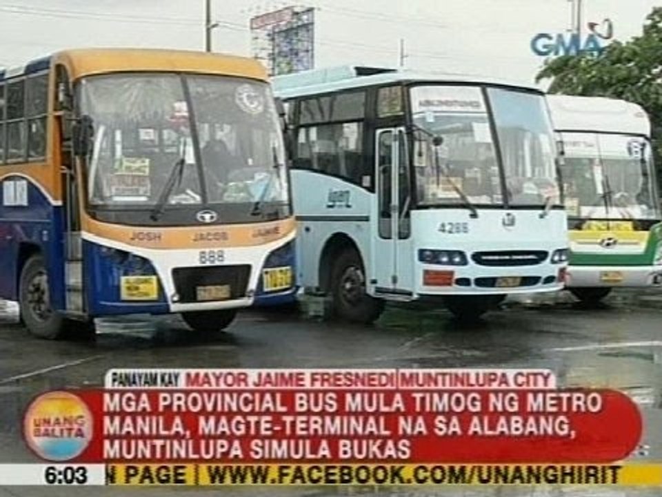 UB: Mga provincial bus mula timog ng NCR, magte-terminal na sa Alabang, Muntinlupa simula bukas