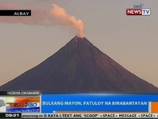 NTG: Bulkang Mayon, patuloy na binabantayan