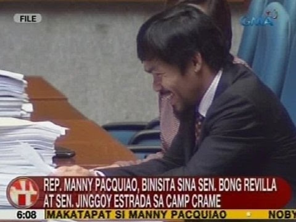 UB: Pacquiao, binisita sina Sen. Revilla at Estrada sa Camp Crame