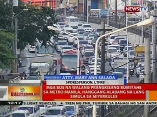 Mga bus na walang prangkisang bumiyahe sa Metro Manila, hanggang Alabang na lang simula Miyerkules