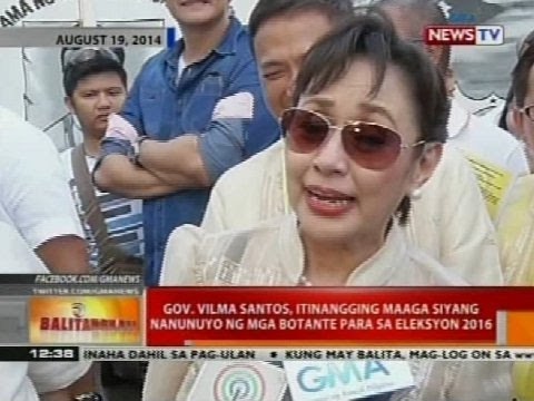 Gov. Vilma Santos, itinangging maaga siyang nanunuyo ng mga botante para sa eleksyon 2016