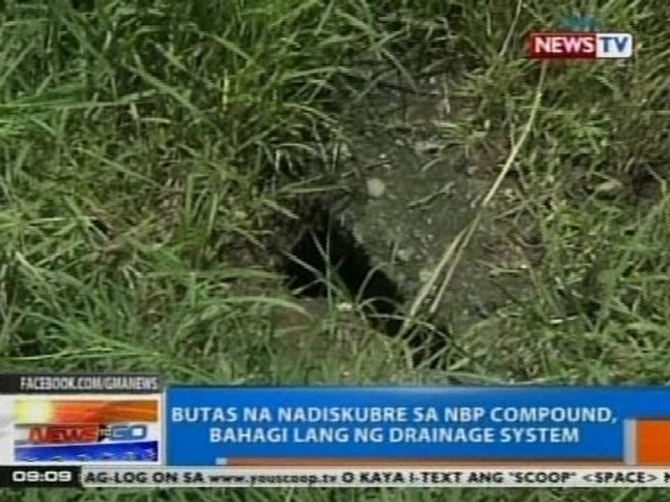 NTG: Butas na nadiskubre sa NBP Compound, bahagi lang ng drainage system
