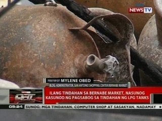 Pagkukumpuni ng kalan sa tindahan ng mga tangke ng LPG sa isang palengke, nauwi sa pagsabog at sunog