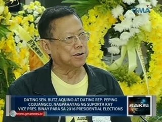 Saksi: Butz Aquino at Peping Cojuangco, nagpahayag ng suporta kay VP Binay para sa eleksyon 2016